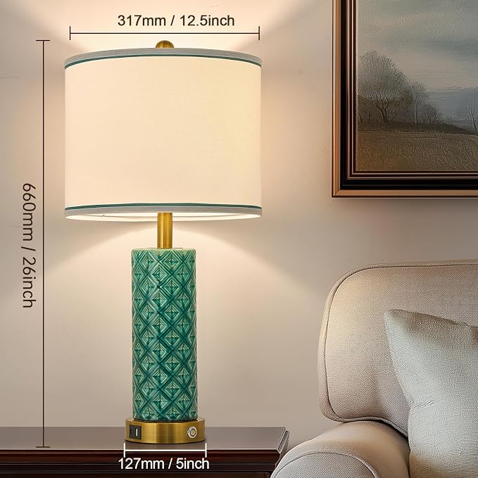 Set of 2 Table Lamp for Living Room Bedroom Farmhouse - Image 6