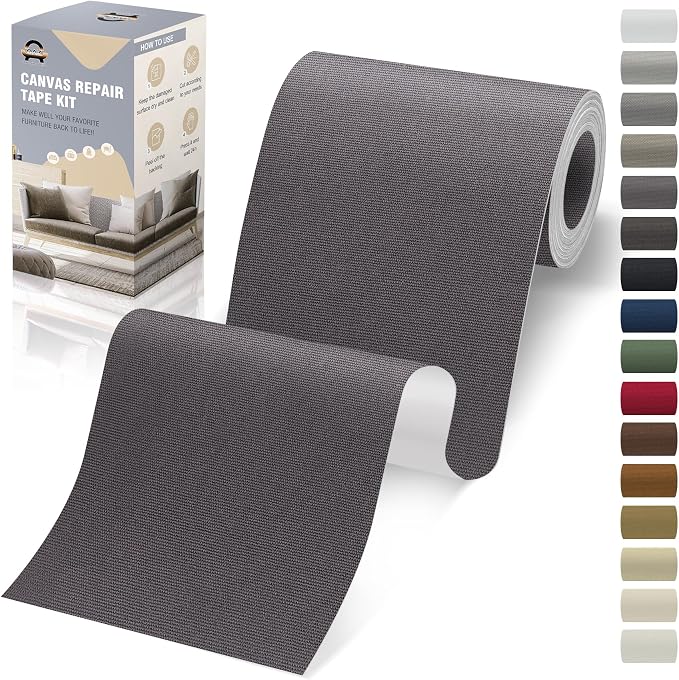 OAZ 4 x 79 inch Canvas Repair Patches Canvas Fabric Patch Self-Adhesive Canvas by OAZ