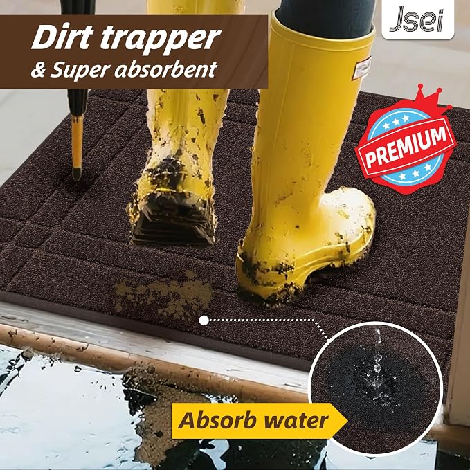 JSEI Entryway Rugs Doormat 20"x32", Non-Slip Dirt Trapper Door Mats Indoor - Image 3