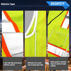 SKSAFETY 10 Pockets Professional Safety Vest, Class 2 High Visibility, - Image 5