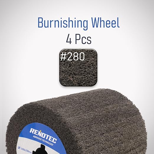 4"x4", Non-Woven Polishing Wheel, Very Fine Grit 280, 4 Pk, - Image 3