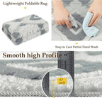 Ivory Grey 5x7 Area Rug Washable Living Room Moroccan Shag Carpet Non Slip Soft - Image 6