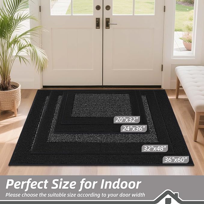 BEQHAUSE Indoor Door Mat 24" x 36", Dirt Trapper Door Mats Non-Slip Entryway - Image 2