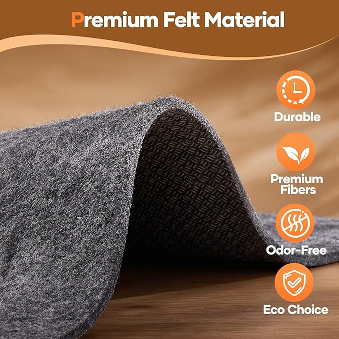Veken Non Slip Cushioned Runner Rug Pad Gripper 2 x 10 Ft, Felt and Silicone - Image 8