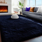 PAGISOFE Navy Blue Rug 4x6, Fluffy Dark Blue Rugs - Image 7