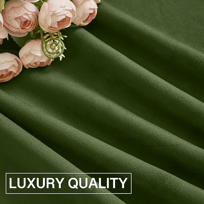 StangH Moss Green Curtains for Living Room Cozy Thermal Insulated Privacy - Image 8