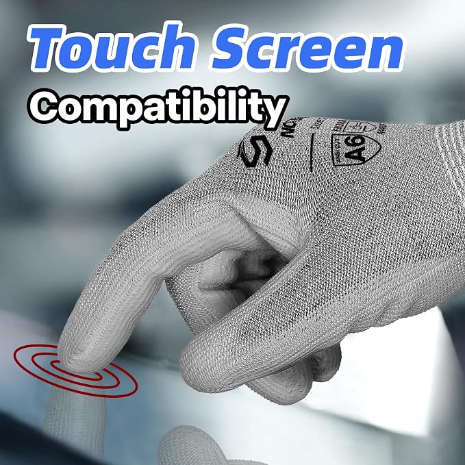 Schwer 6 Pairs ANSI A6 Cut Resistant Gloves CR7120 Cut Proof Work Gloves - Image 4