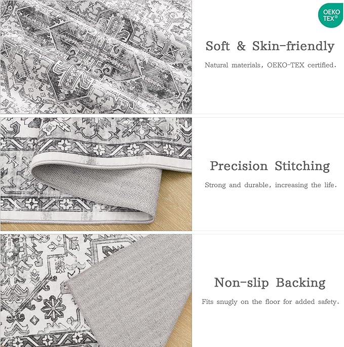 zesthome 8x10 Area Rugs for Living Room, Non-Slip Backing Washable Rugs - Image 4