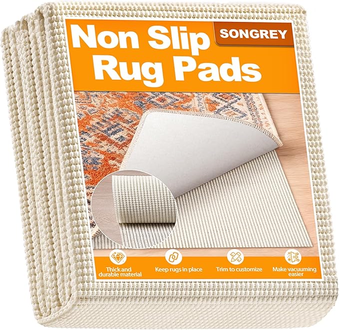 Songrey Non-Slip Rug Pad 2x4 FT, Extra Thick Carpet Pads by Unknown