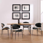 Art Leon Modern Faux Leather Dining Chairs, Mid Century Desk Chair No Wheels - Image 8