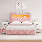 Queen Upholstered LED Bed Frame - Image 7