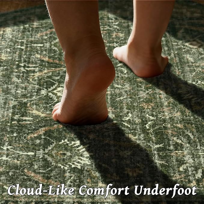 Washable 6x9 Area Rugs for Living Room, Boho Non-Slip Vintage Distress Large - Image 4