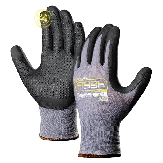 COOLJOB 12 Pairs Nitrile Rubber Dipped Safety Work Gloves by COOLJOB