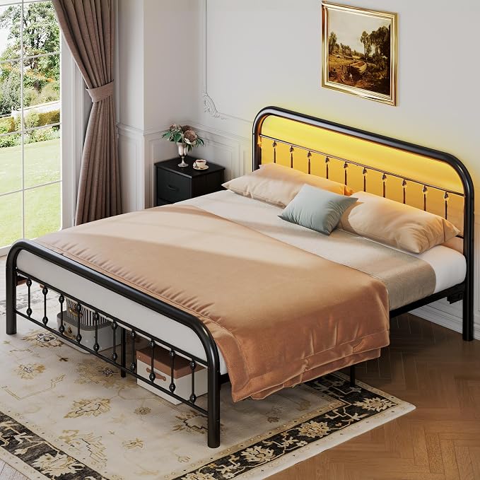 WLIVE Metal Platform Bed Frame, King Size Bed Frame - Image 5