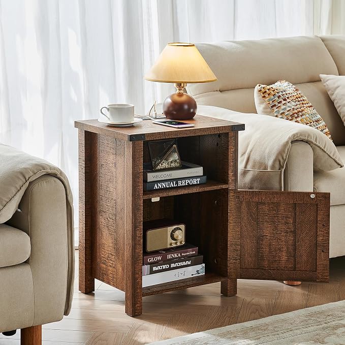 Joaxswe Night Stand Set of 2, 18 Inch Farmhouse Nightstand - Image 4