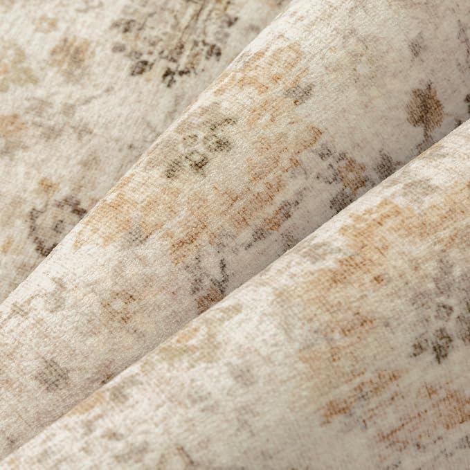 Beige 5x7 Area Rug Non Slip Vintage Living Room Distressed Machine Washable - Image 6
