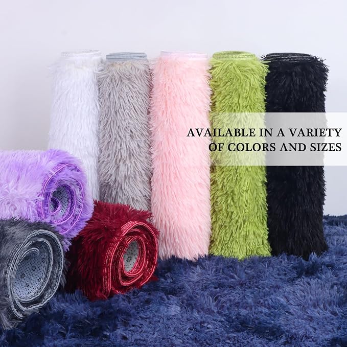 duduta Grey Plush Area Rugs for Bedroom 5x8 ft, Fluffy Carpet for Living Room - Image 8