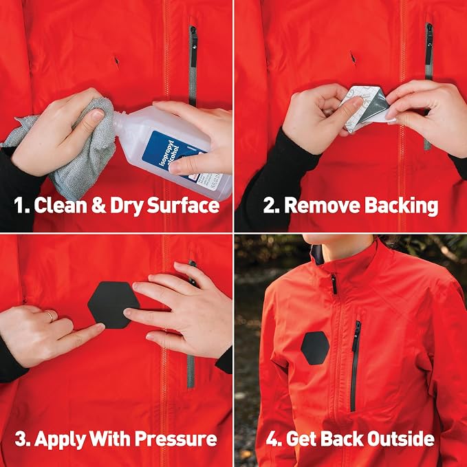 GEAR AID Tenacious Tape Hex 2.5” and 1.5” Repair Patches, Peel-and-Stick to Fix - Image 3