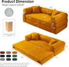 80" Convertible Sofa Bed, Corduroy Deep Seat Folding Pull Out Couch - Image 2