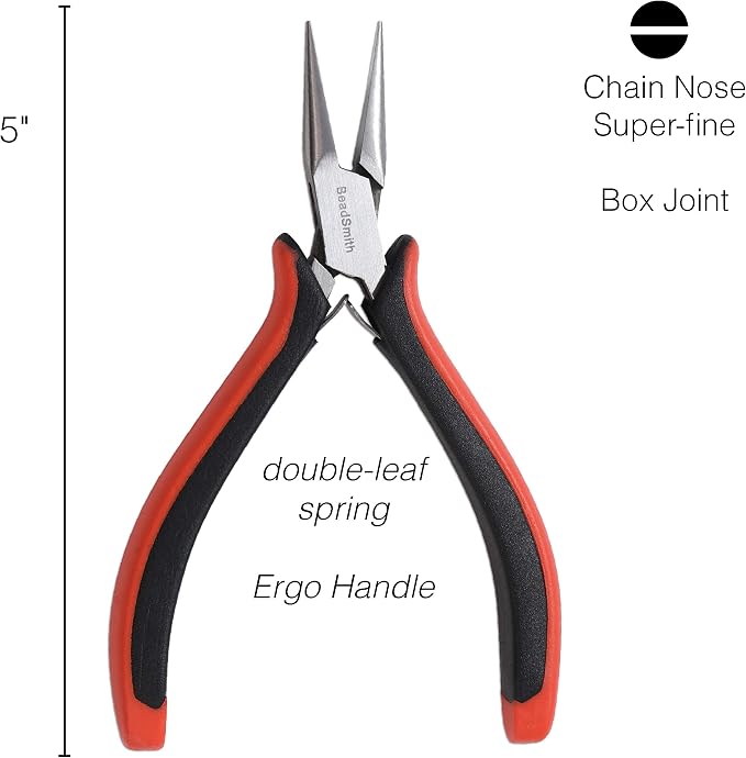 The Beadsmith Chain Nose Pliers – Fine Tips – 5 inches – Ergonomic Handle - Image 4