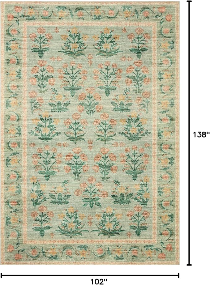 Loloi Rifle Paper Co. Eden Collection EDE-01 Mughal Rose Blush 8'-6" x 11'-6" - Image 2