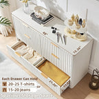 LEYAOYAO Fluted Dressers & Nightstand Set of 4, Wood 48" Wide Dresser & 42" - Image 9