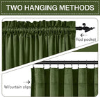 StangH Moss Green Velvet Drapes 90 inches Long, Luxury Room Darkening - Image 3