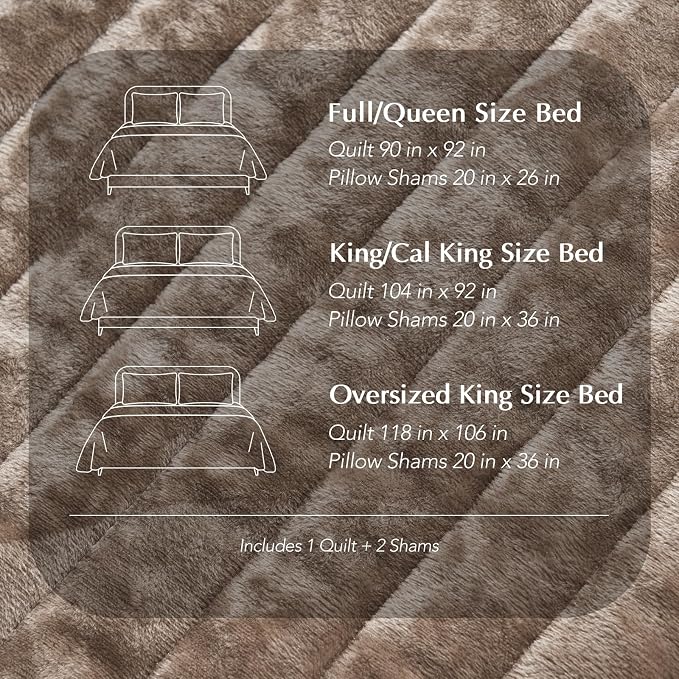 EVERGRACE Velvet Quilt Set California King 118'' x 106'', Luxurious Soft - Image 8