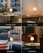 KDG Cordless Portables Table Lamp Set of 2, LED Fabric Shade Small Desk Lamps - Image 6