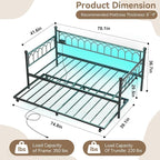 GarveeHome Daybed with Trundle, Metal Twin Trundle Bed with Charging Station & - Image 2