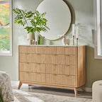 T4TREAM Fluted 9 Drawer Dresser, Modern Chest of Drawers - Image 7