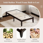 Giantex 14 Inch Twin Wood Platform Bed Frame, Minimalist Mattress Foundation - Image 5