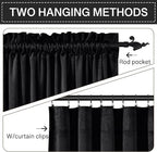 StangH Black Blackout Curtains 105 inches Premium Velvet Thermal Insulated - Image 3