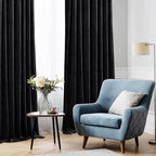 StangH Black Blackout Curtains 105 inches Premium Velvet Thermal Insulated - Image 7