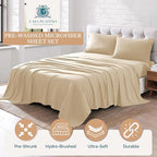 Casa Platino California King Sheets Pre-Washed Ultra Soft & Breathable Cooling - Image 2