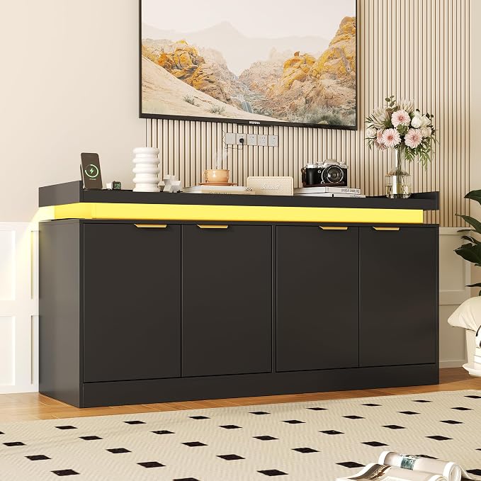 LED Sideboard Buffet Cabinet - Image 8