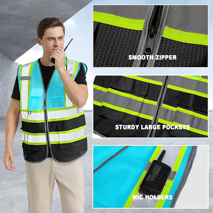 BeautyWill Custom Logo 10/20 Pack Safety Vest Class2 High Visibility Vest - Image 3