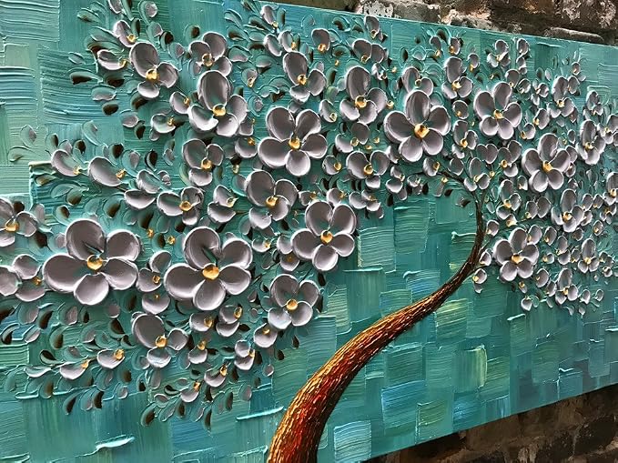 YaSheng Art - 100% hand painted Flower Art Oil Painting On Canvas Texture - Image 2