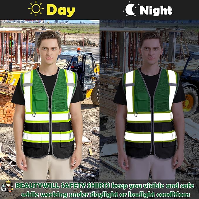 BeautyWill Custom Logo 10/20 Pack Safety Vest Class2 High Visibility Vest - Image 6