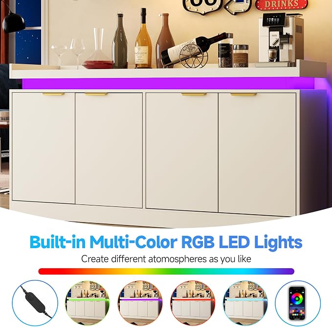 LED Sideboard Buffet Cabinet - Image 4