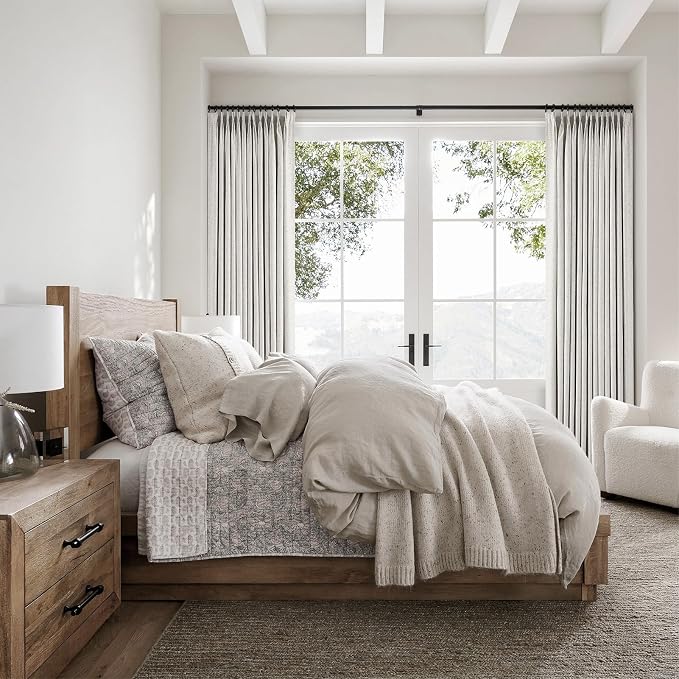 Topfinel Extral Wide Curtains, Pinch Pleated 100% Blackout Linen Luxury Drapery - Image 9