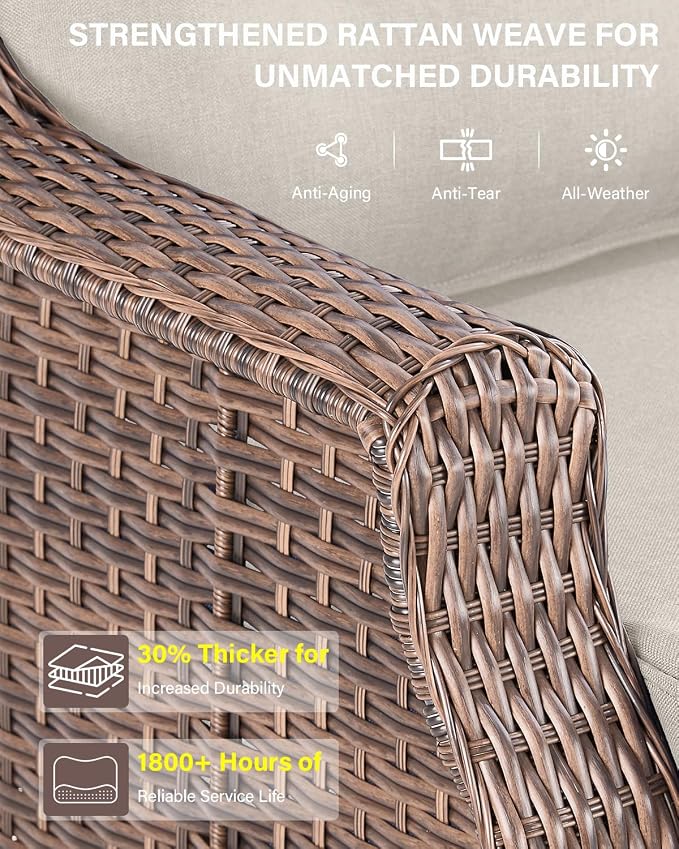 10 Piece High Back Outdoor Patio Furniture Set - Image 6