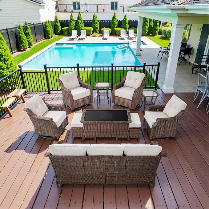 10 Piece High Back Outdoor Patio Furniture Set by Belord