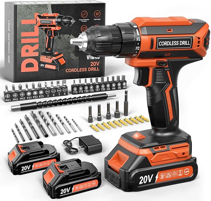 Cordless Drill, 20V MAX Power Drill Set by Unknown