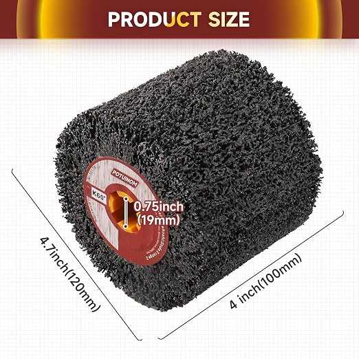 Abrasive Drawing Wheel Surface Conditioning Tool 60 Grit 120 x 100 x 19 mm Wire - Image 2