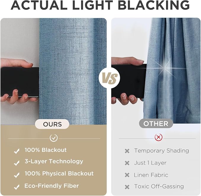 Joydeco Blackout Curtains 84 Inches Long 2 Panels Burg, Room Darkening Curtains - Image 6