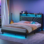 Rolanstar Queen Size Bed Frame, Storage Headboard by Rolanstar