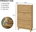 Shoe Cabinet with 3 Flip Drawers, Hidden Slim Wooden Shoe Rack Cabinet - Image 2
