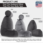 Husband Pillow Aspen Iron Grey, Reading Pillow Bed Rest Chair, Two-Sided - Image 5