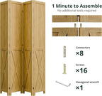 Cozy Castle Wood Room Divider, 4 Panels Folding Privacy Screen, 66.9'' Wall - Image 3